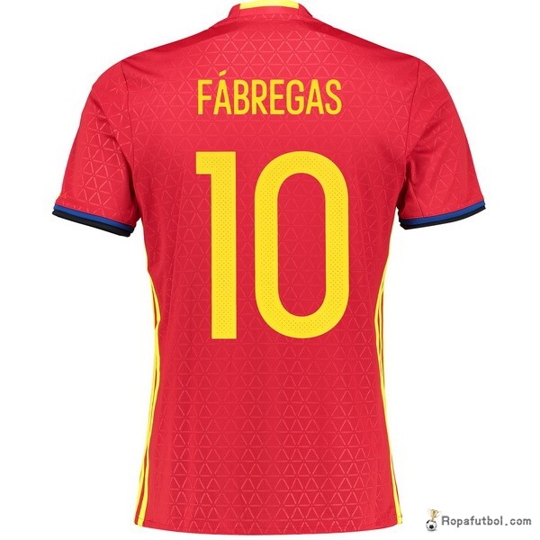 Camiseta España Replica Primera Ropa Fabregas 2016 Rojo